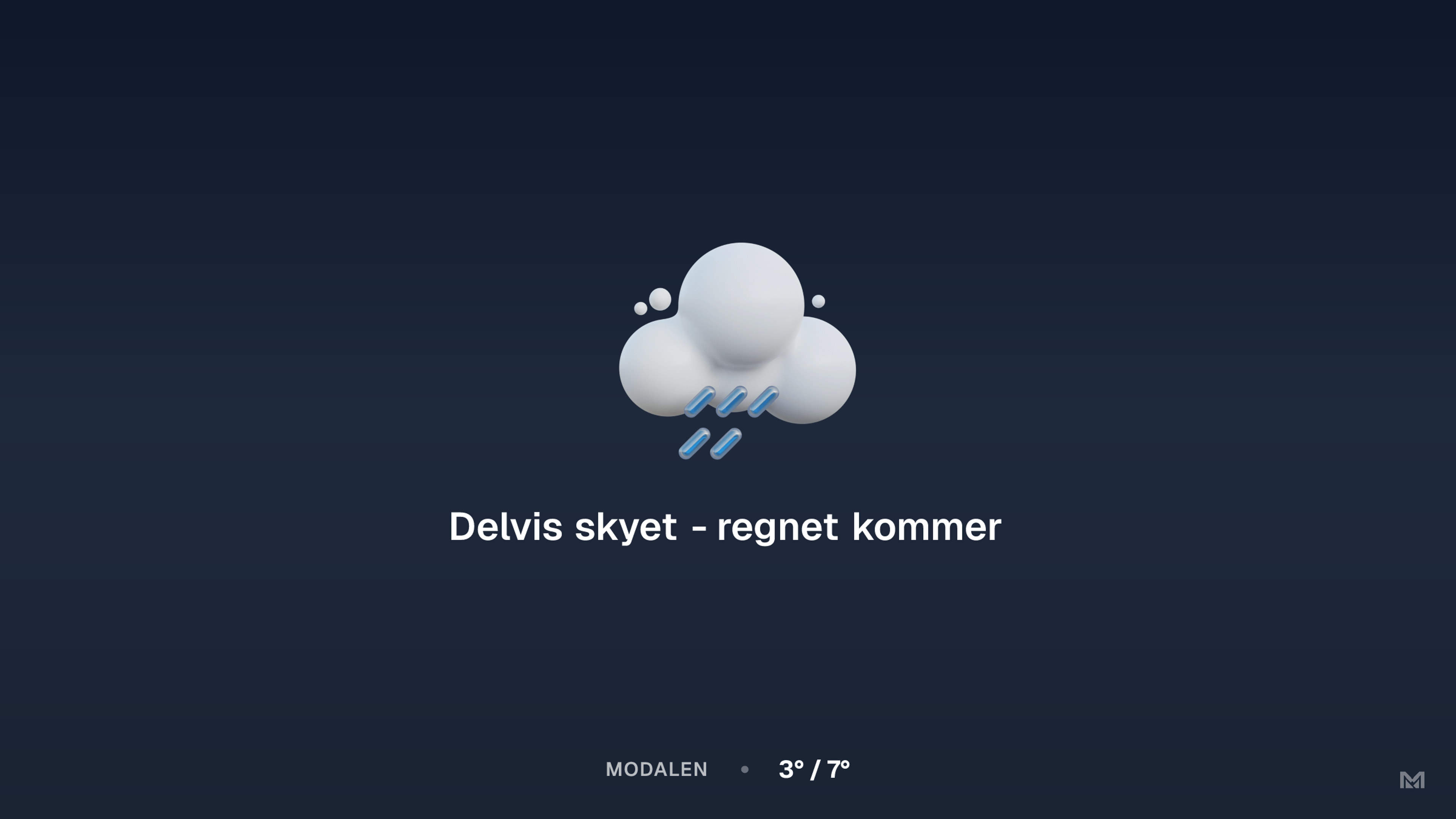 22 millimeter regn ventes i Modalen i dag