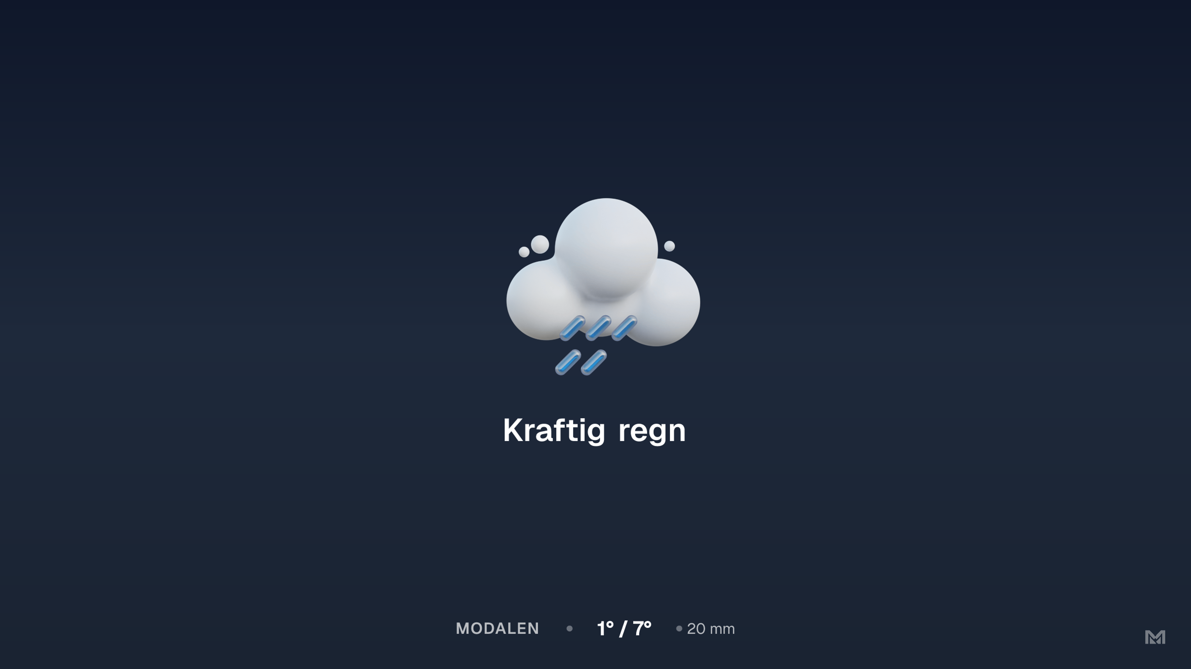 Kraftig regn og flomfare i Modalen i morgen