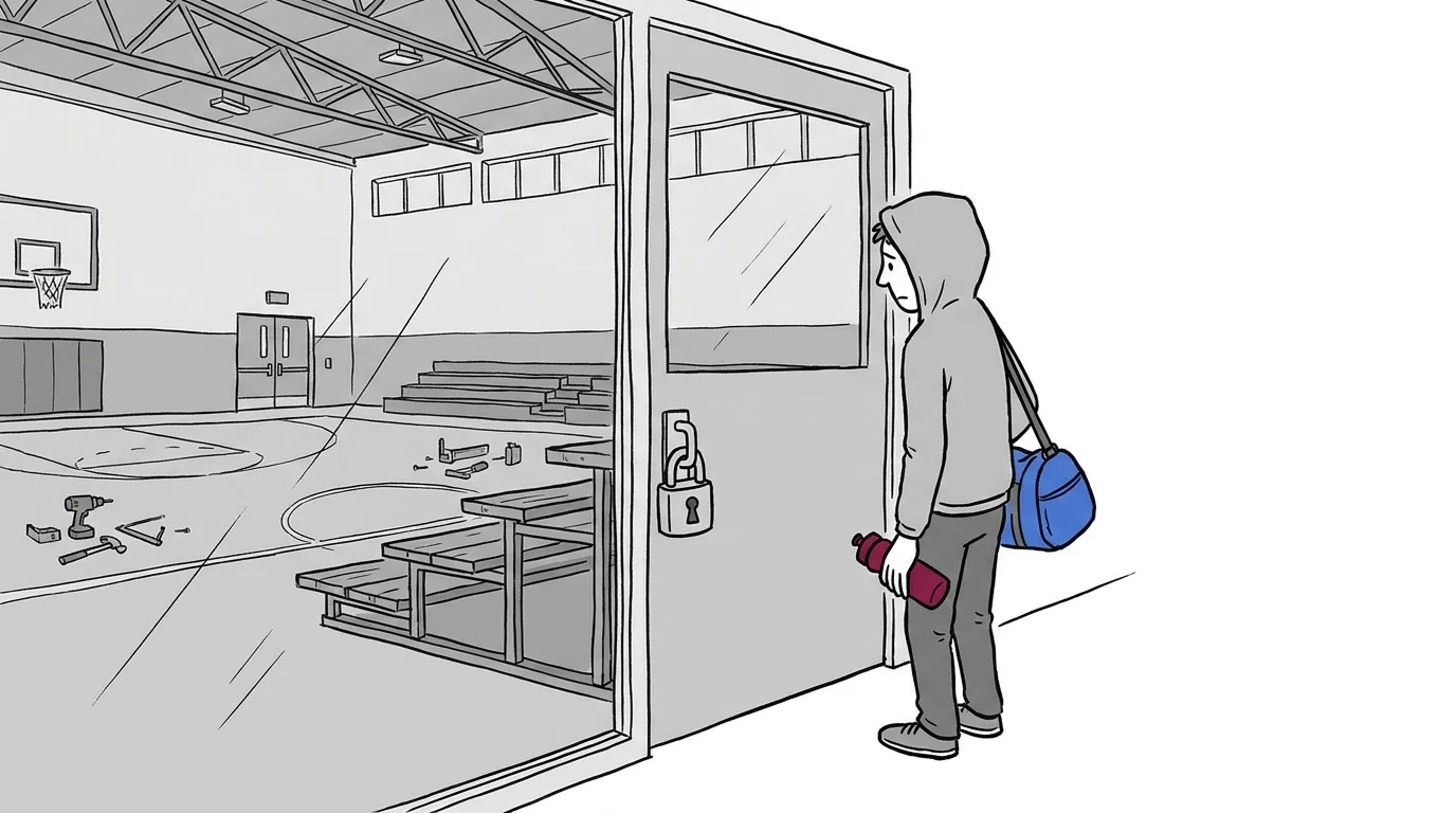 Amfiet fjernast: Gymsalen på Bryggjeslottet stengd i ei veke